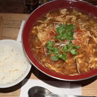 新潟三宝亭 東京ラボ 中目黒店の酸辣湯麺が酸味と辛味でめっちゃ美味しいぞ！