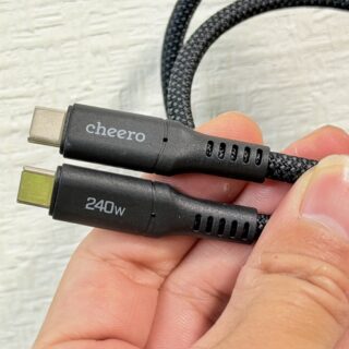 240W対応で性能表示が分かりやすい！cheero USB-C to C Fast Cableが便利だぞ！