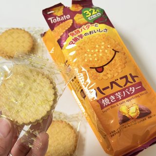 軽いのに濃厚！東ハト「ハーベスト 焼き芋バター」が秋らしい甘じょっぱさで美味しいぞ！